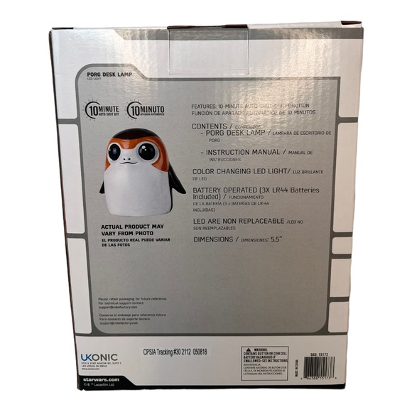 Star Wars The Last Jedi Porg Desk Lamp Collectible New Unopened Box - Picture 7 of 8